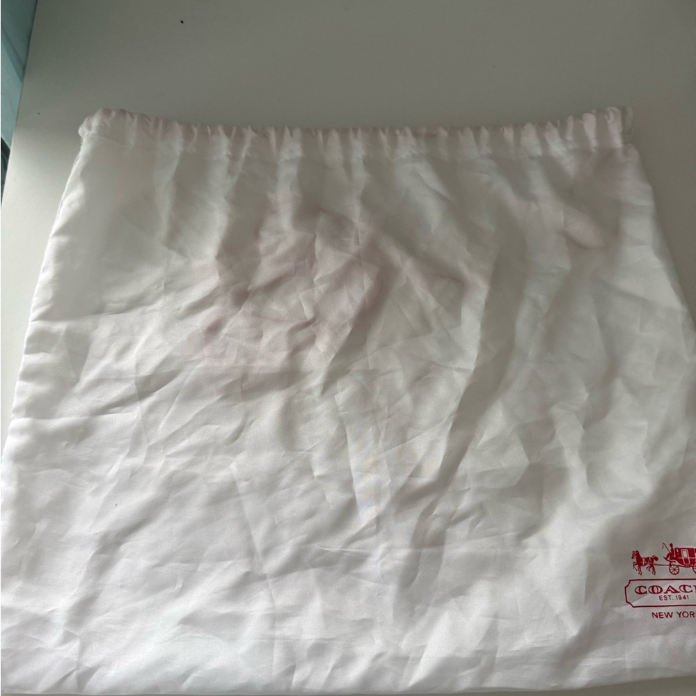 Coach White Bag with Red Logo